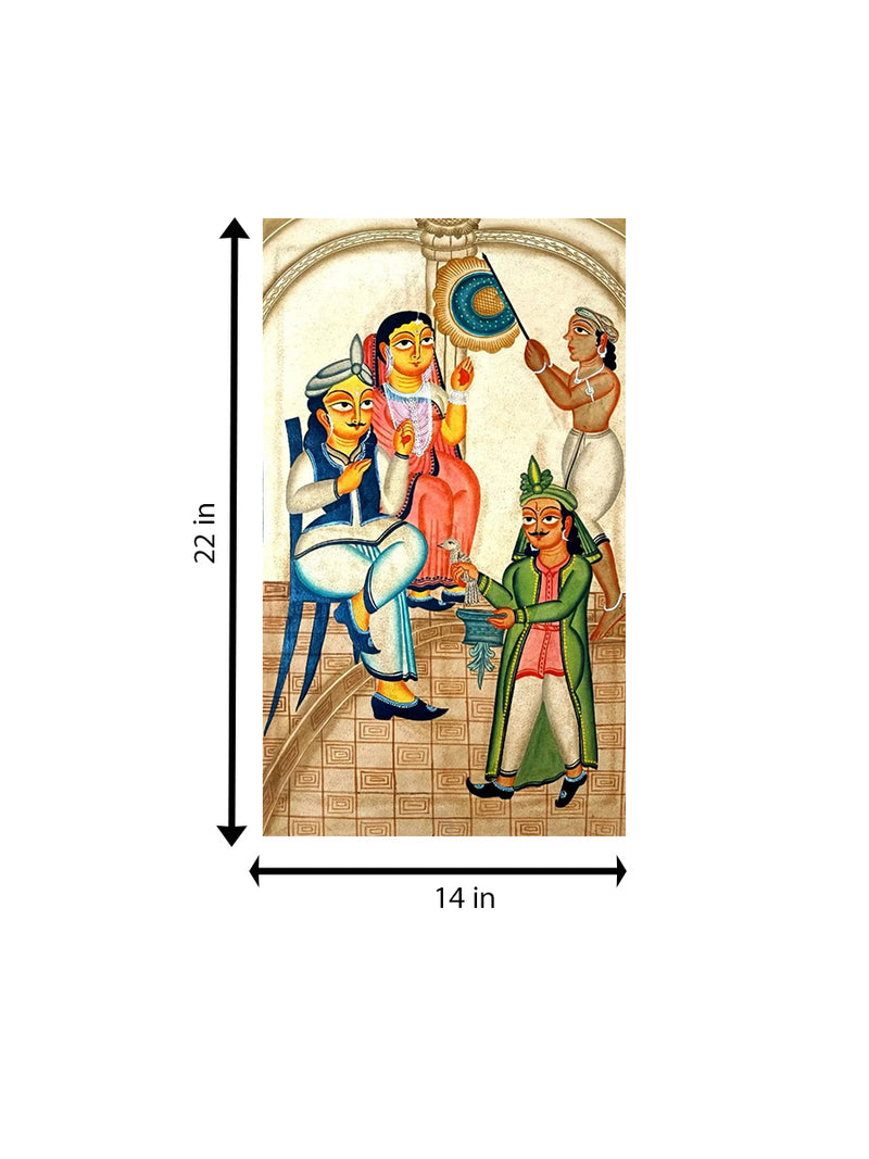 A Royal Court in Kalighat Painting for sale
