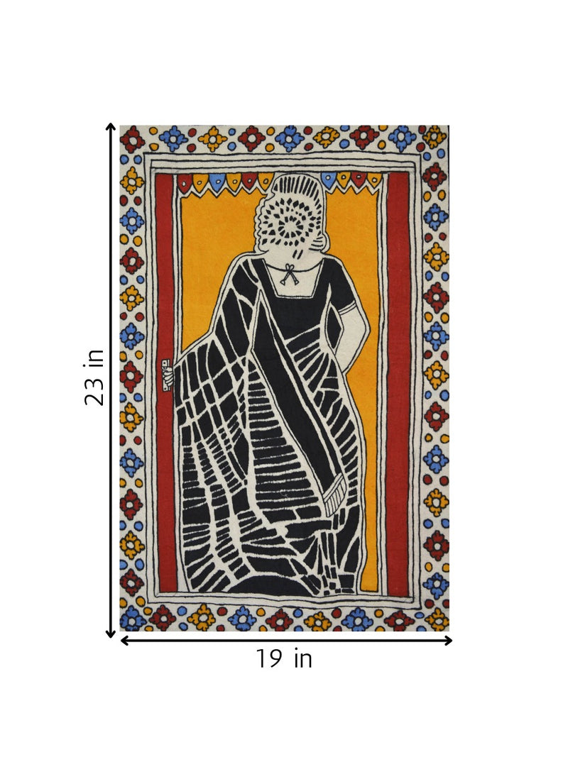 A Woman At Door in Kalamkari artwork for sale