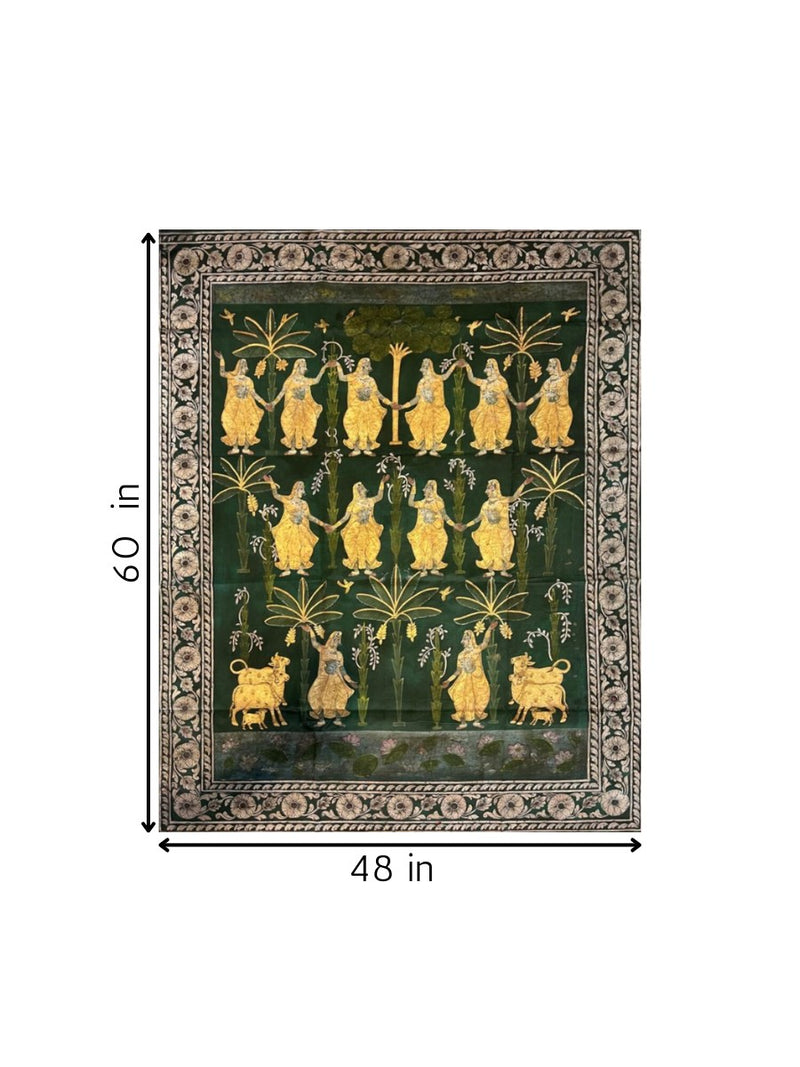 Dancing Gopis in Basant Ritu (Spring Season) in Pichwai for sale