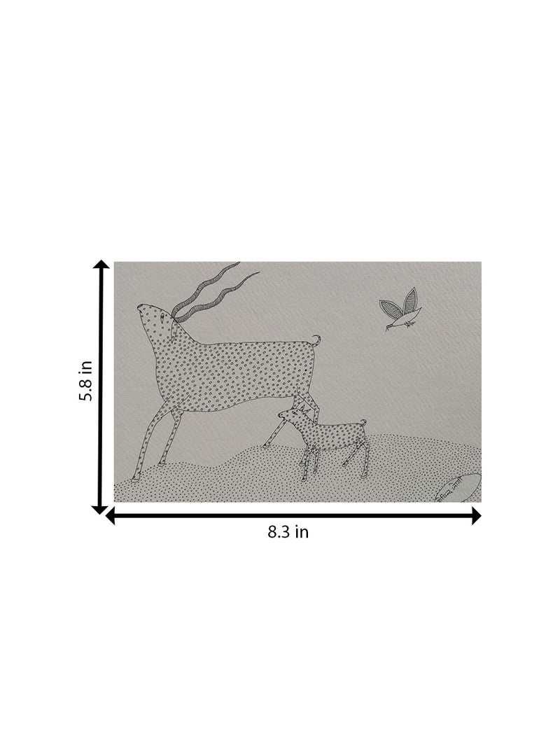 Deer and fawn in Jogi Art for sale