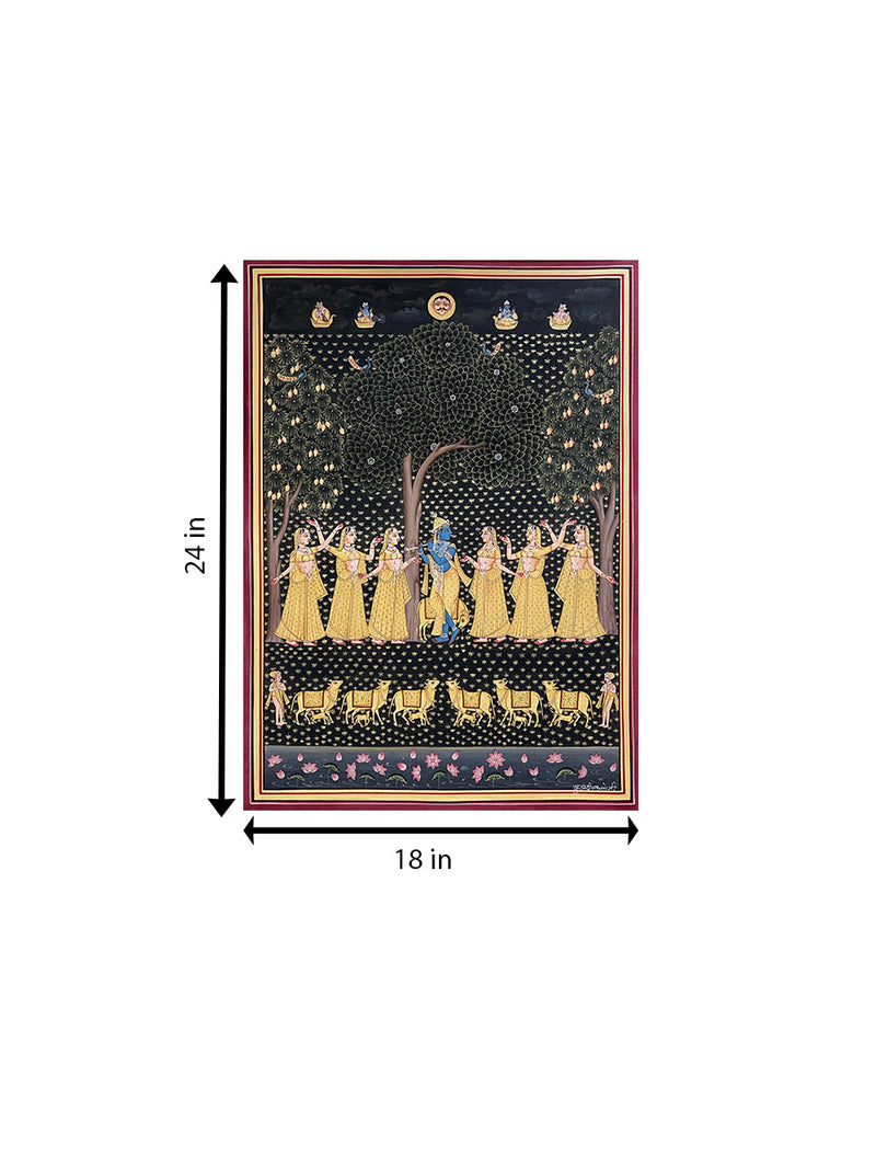 Gopis Gathered for Lord Krishna In Pichwai for sale