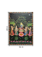 Lord Krishna worshipped by Gopis in Pichwai for sale