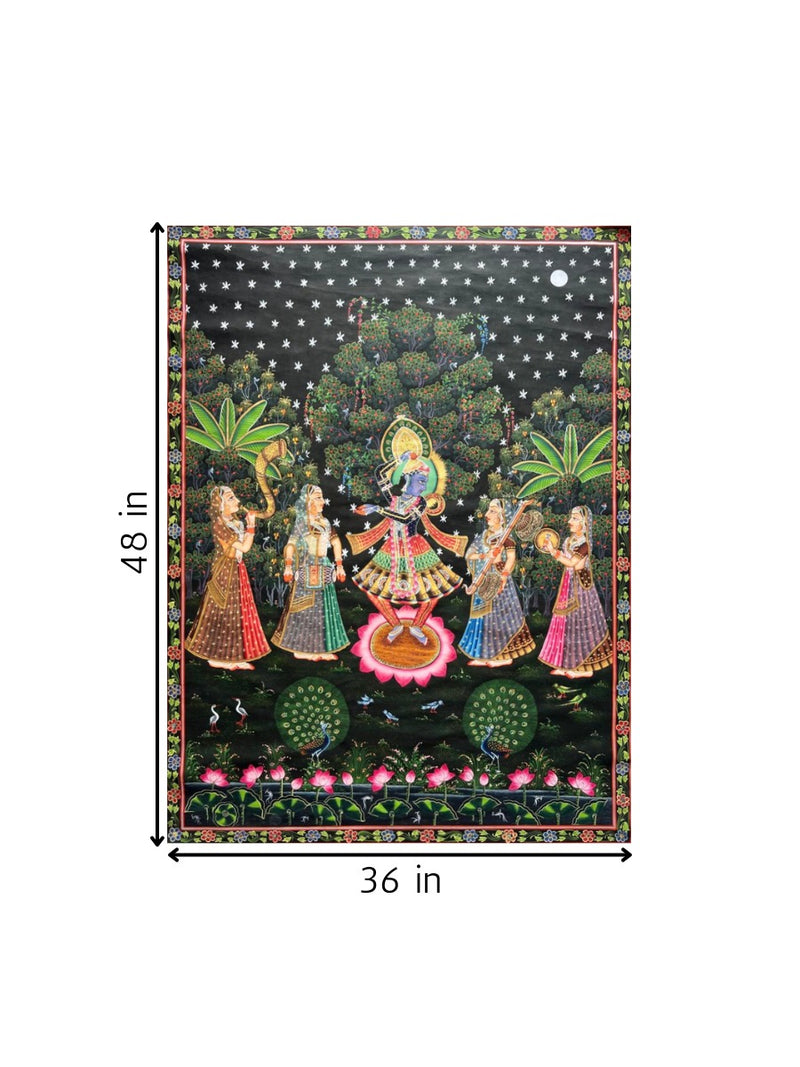 Lord Krishna worshipped by Gopis in Pichwai for sale