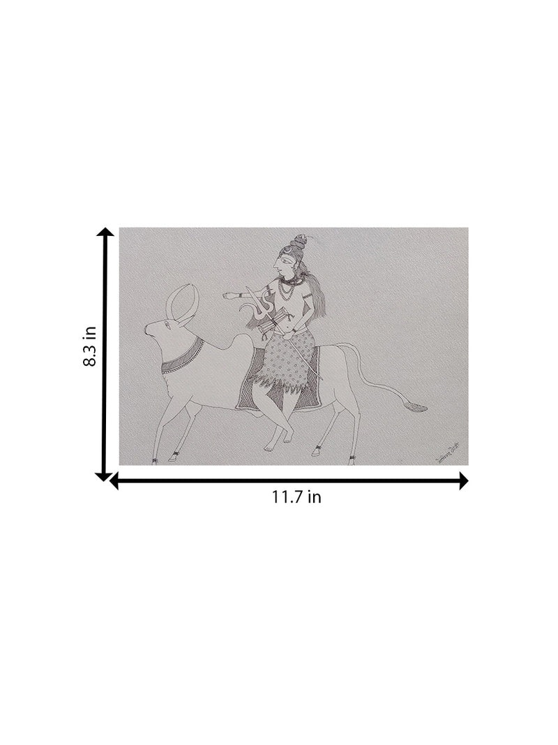 Lord Shiva and Nandi in Jogi Art for sale