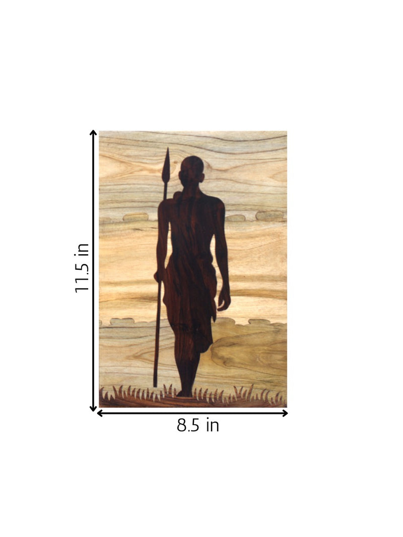 Man Swear Silhouette in Mysore Wood Inlay for sale
