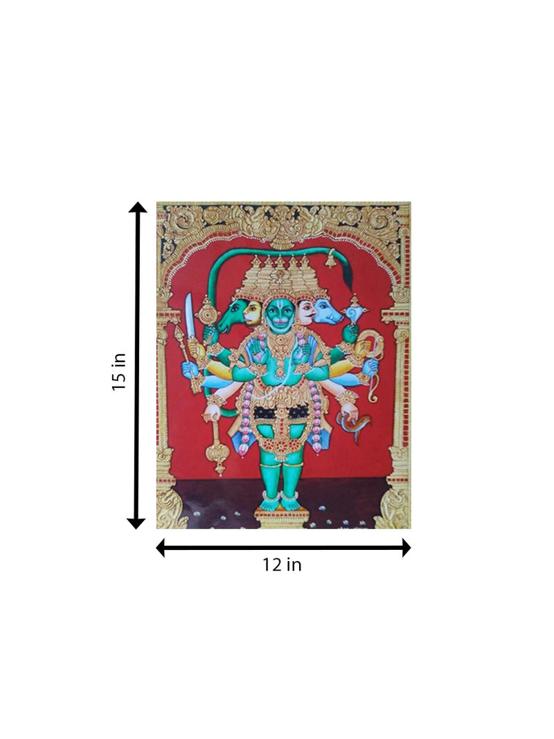 Marvel of Panchmukha Hanuman: Mysore Painting for sale