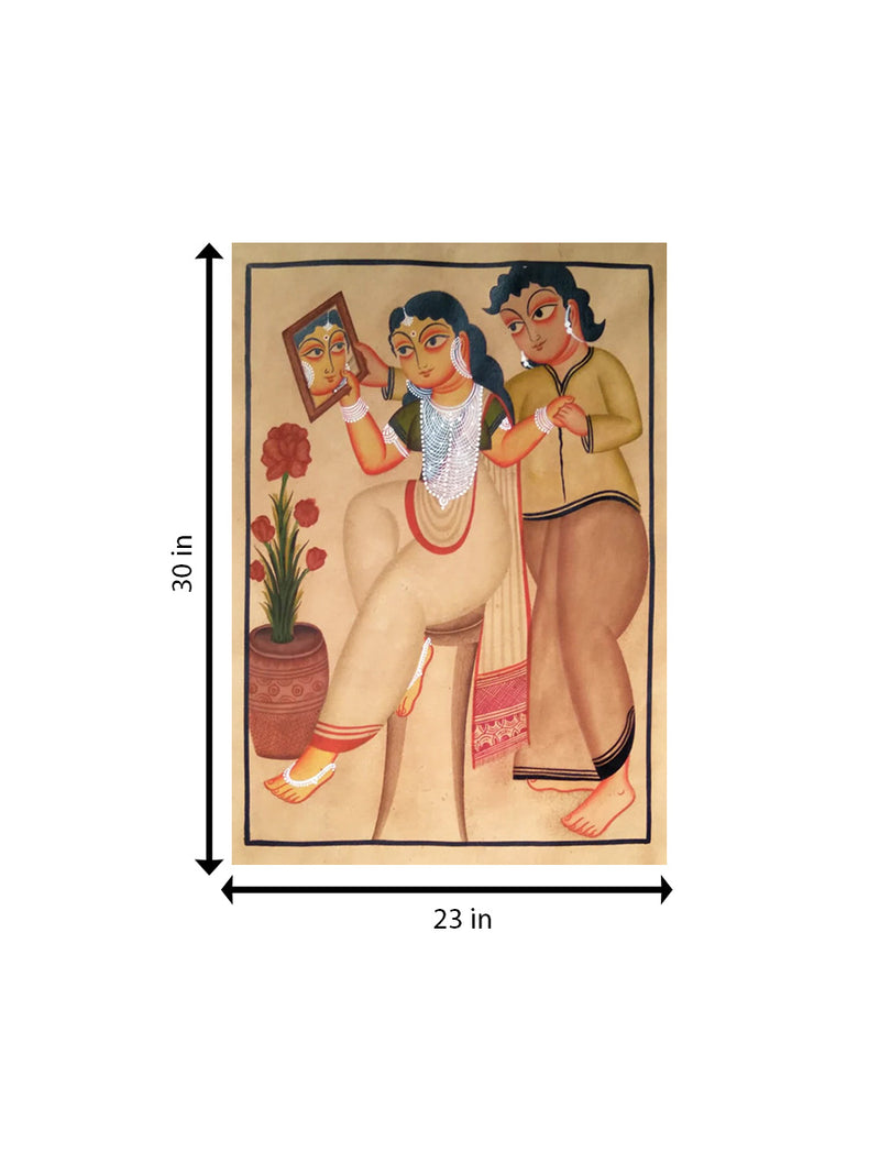 Mirror of Love: Kalighat Art for sale