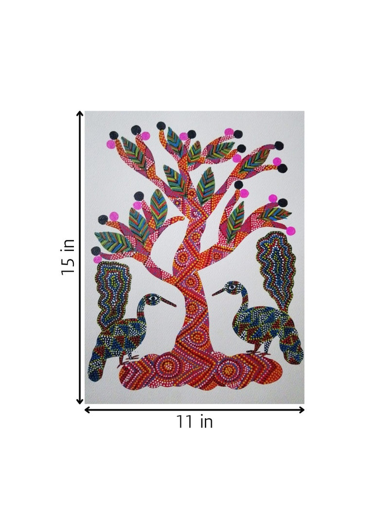 Peacocks and Tree in Bhil for sale