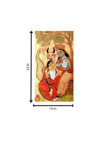 Radha-Krishna's Sacred Shade in Kalighat Art for sale