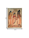 Ram, Sita & Laxman's Sacred Presence: Kalighat Art for sale