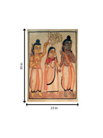 Ram, Sita & Laxman's Sacred Presence: Kalighat Art for sale