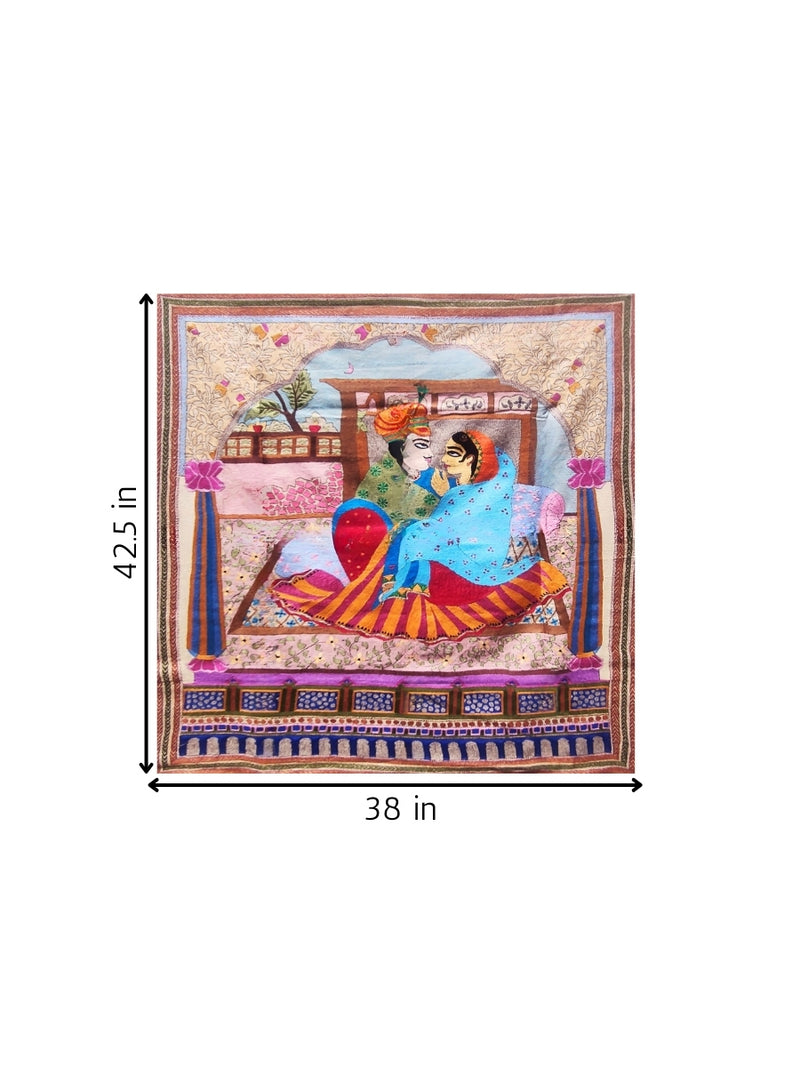 Romantic Scene in Batik and Kantha for sale