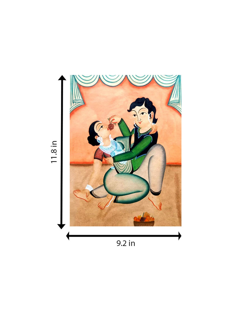 Tender Embrace in Kalighat Painting for sale