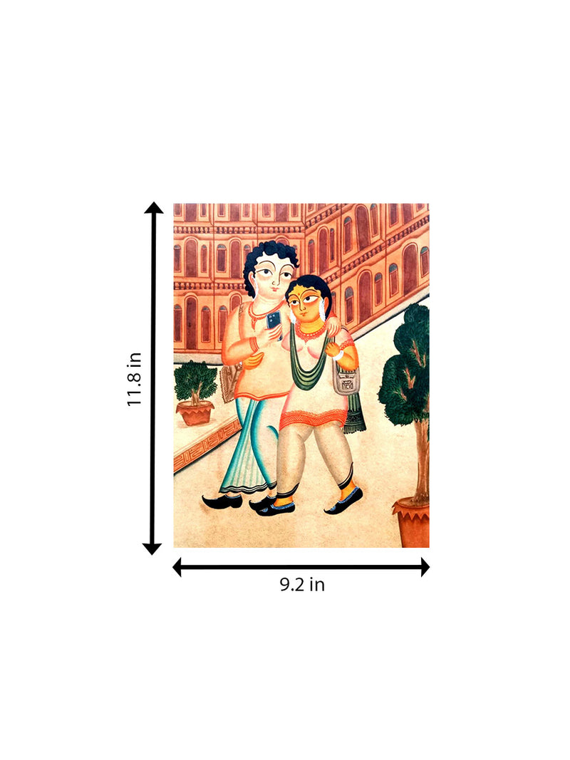 The Moments of Togetherness in Kalighat Painting for sale