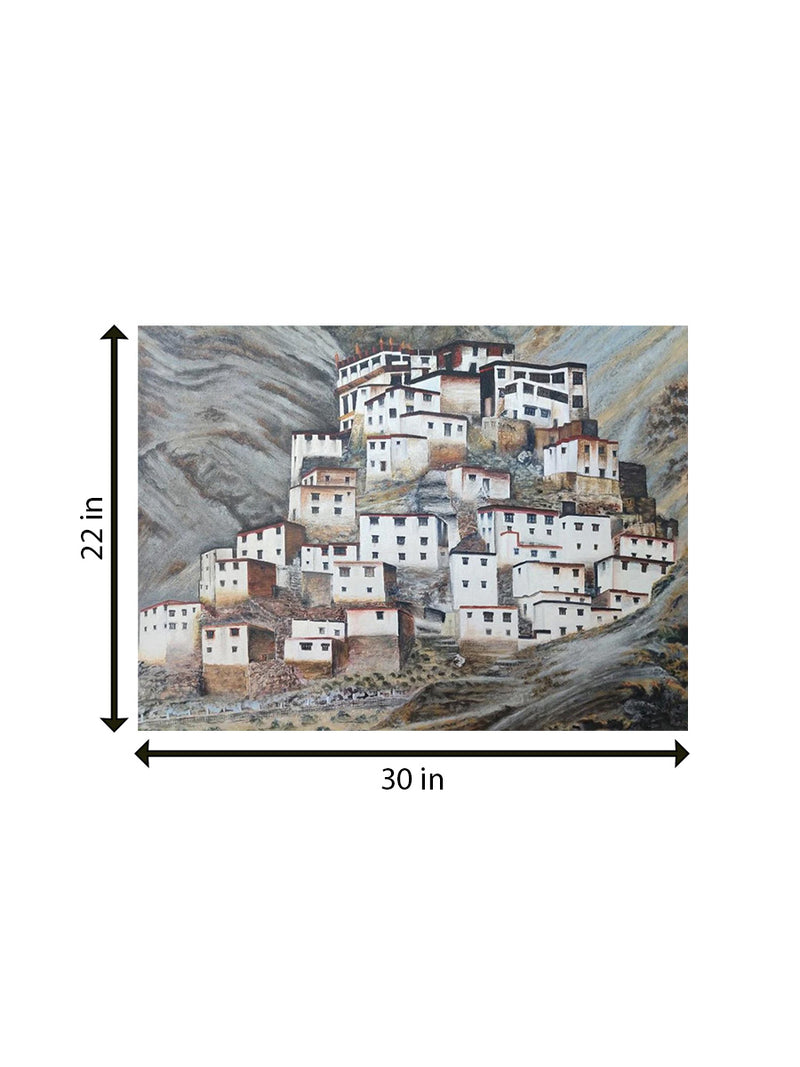 Spiti Monastery: Thangka Painting by Krishna Tashi Palmo