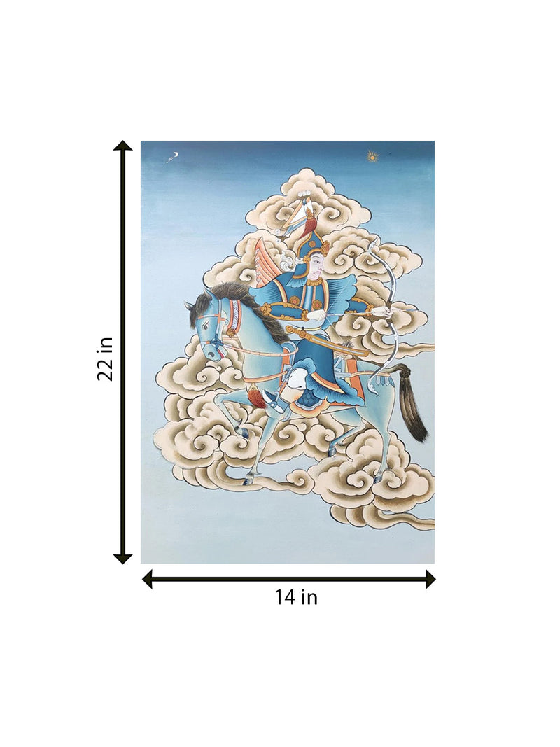 The Warrior: Thangka Painting by Krishna Tashi Palmo
