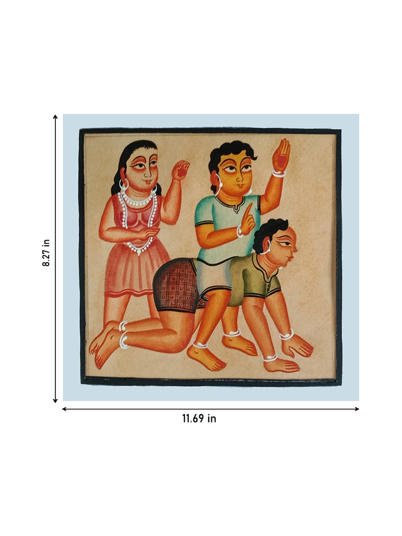 Kids Playing in Kalighat by Bapi Chitrakar