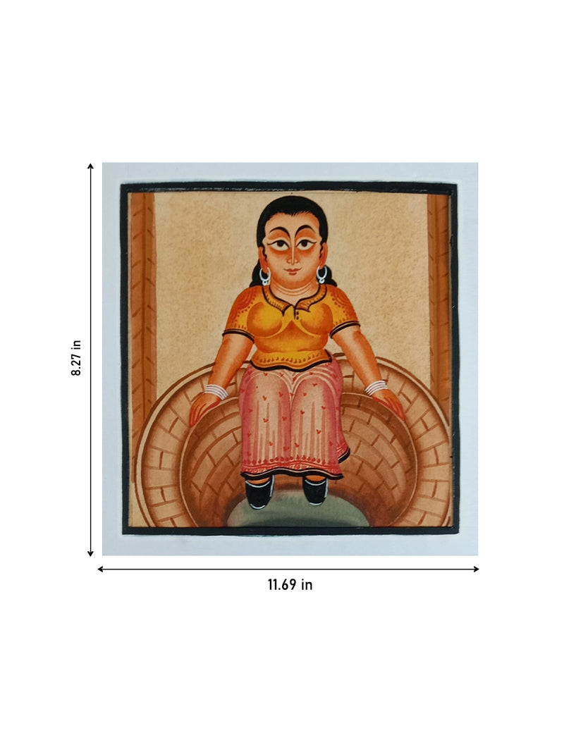 Order A Girl Seated on the Well in Kalighat by Bapi Chitrakar