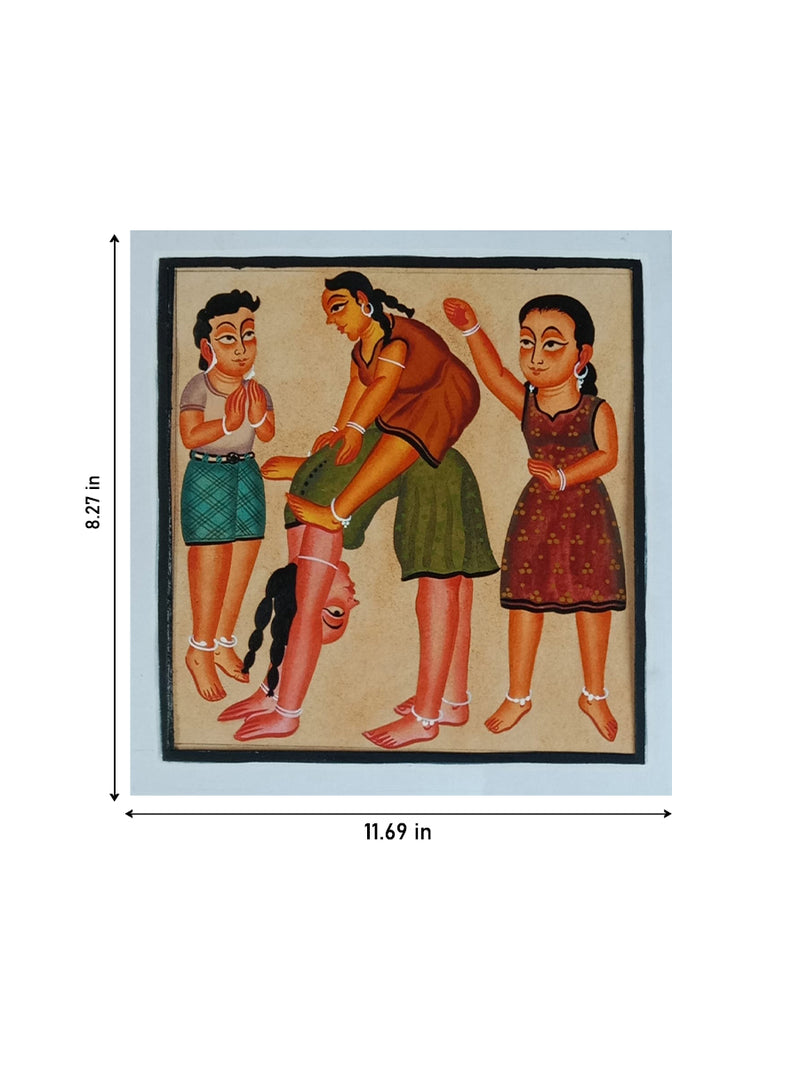 Activity Time: Girls engaged in Playful Games In Kalighat by Bapi Chitrakar