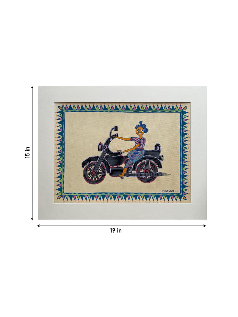 Bike Ride In Pithora art by Chanchal Soni for Sale