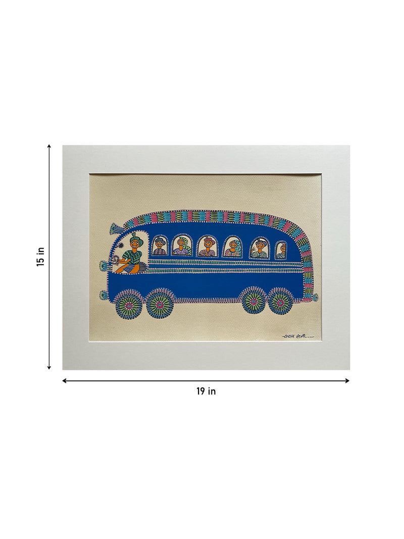 Bus In Pithora art by Chanchal Soni for Sale