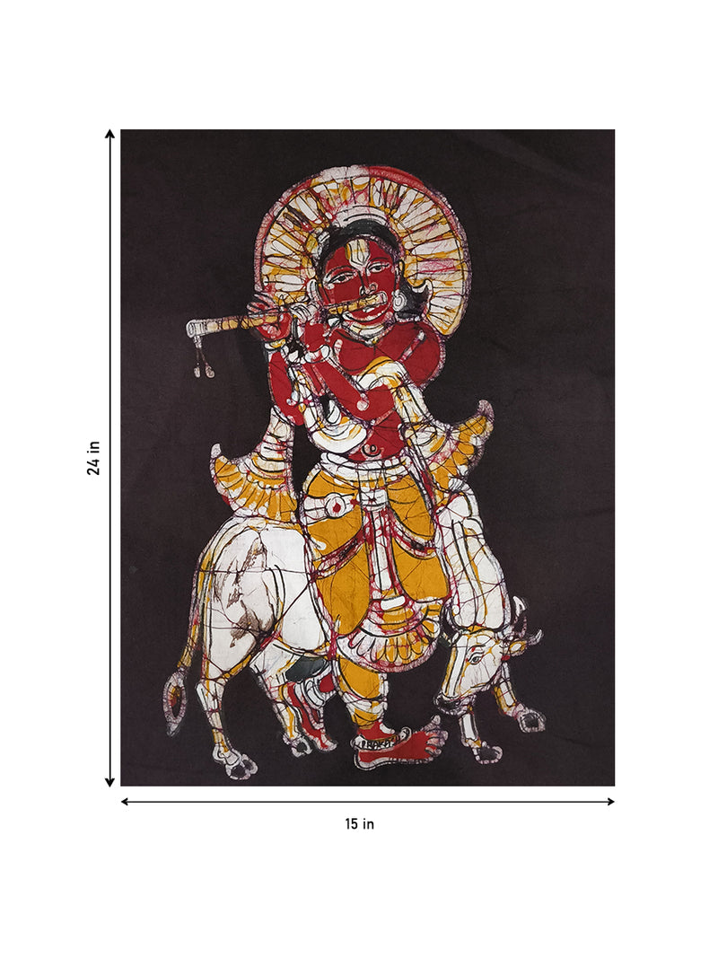 Lord Krishna in Batik by Prakash Yasala