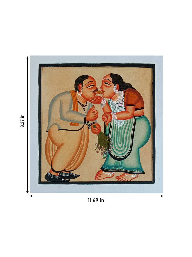 Love Blooms: Babu and Bibi Kalighat by Bapi Chitrakar for Sale