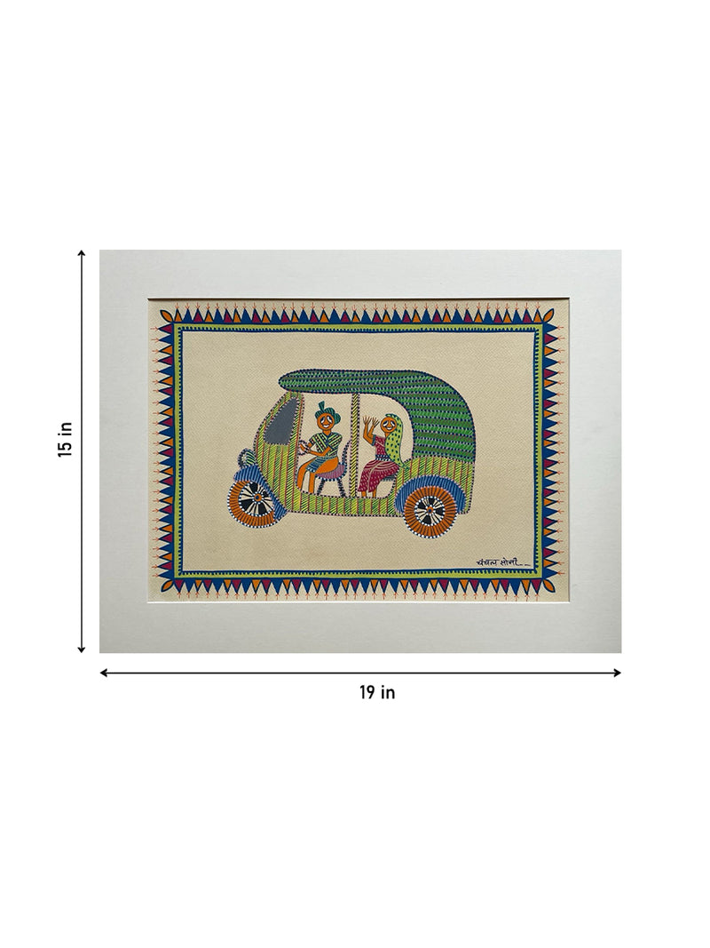 Rickshaw In Pithora art by Chanchal Soni