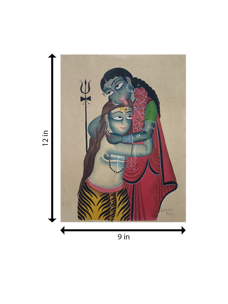 Shiv and Parvati in Kalighat by Anwar Chitrakar