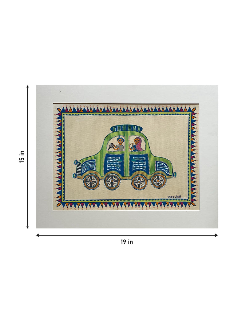 The Car Voyage In Pithora art by Chanchal Soni for Sale