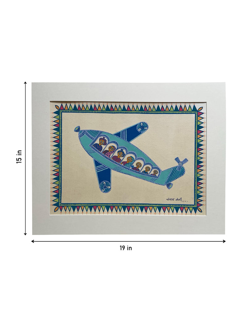 The Take Off: Airplane In Pithora art by Chanchal Soni for Sale