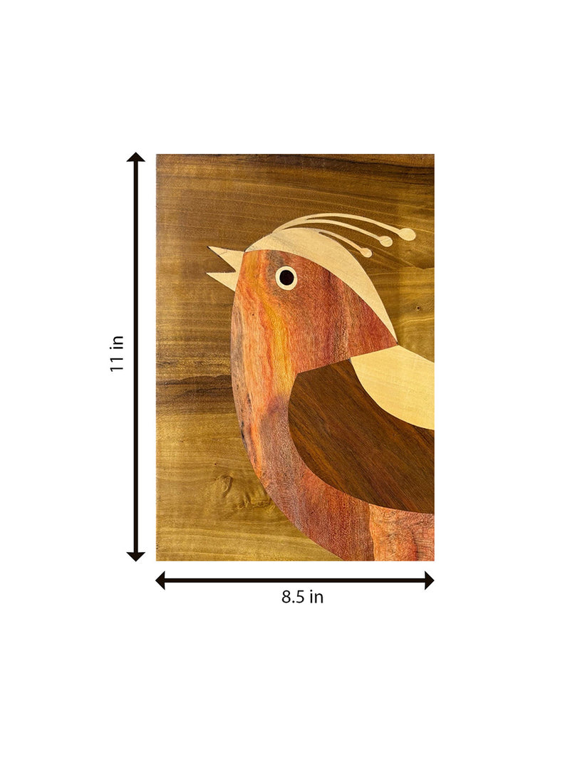 Cockatoo Parrot In Wood Inlay by Mohan Kumar