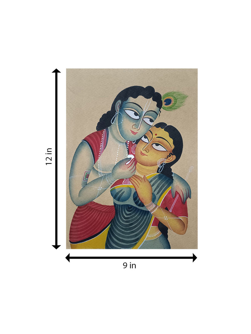 Krishna and Radha In Kalighat by Anwar Chitrakar