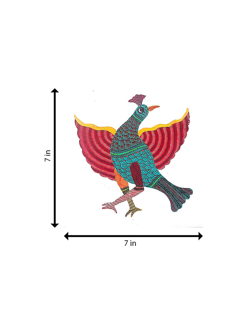 Peacock in Gond by Kailash Pradhan