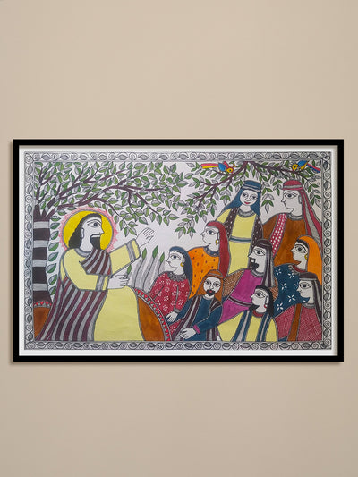 Buy Jesus Sermon by Priti Karn in Madhubani painting