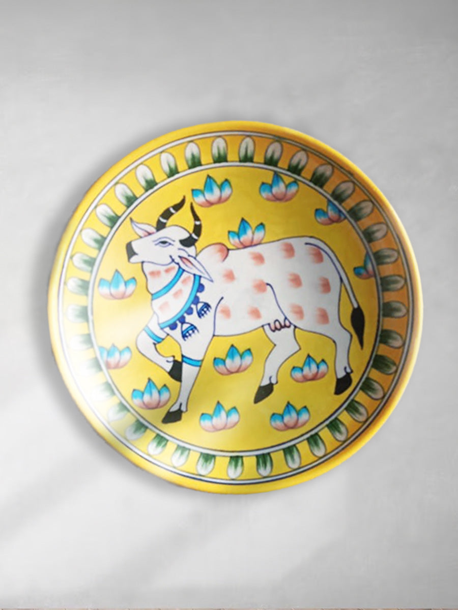 Buy Depiction of riches through the Blue Pottery Plates by Vikram Singh Kharol