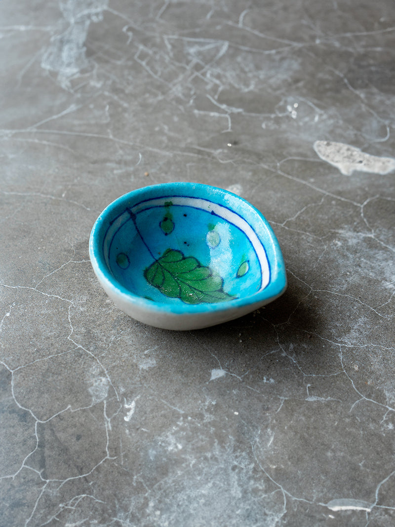 Harmony in Hues: The Art of Tranquility and Serenity Blue Pottery Diya By Gopal Lal Kharol