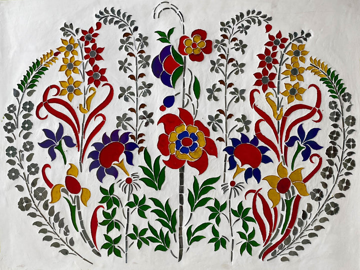 Booming reflection: Warm petals and vibrant flora by Vinayak Art Glass inlay Handicrafts Thumbnail