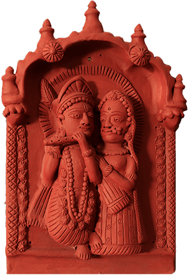 Buy Radha-Krishna scene in Terracotta by Dinesh Molela