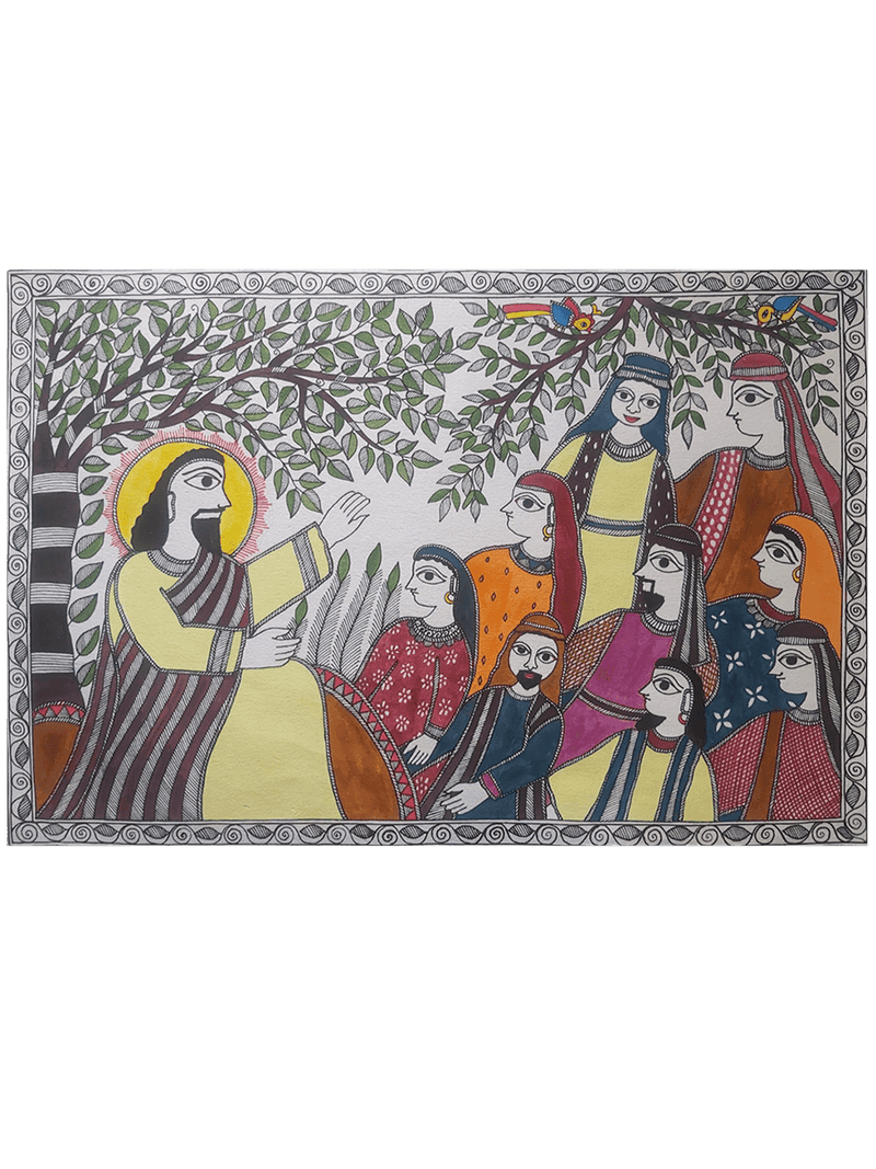 Order Online Jesus' Sermon by Priti Karn in Madhubani painting