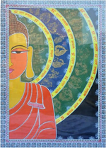 Buy Half illustration of Lord Buddha in Tikuli painting by Ashok Kumar