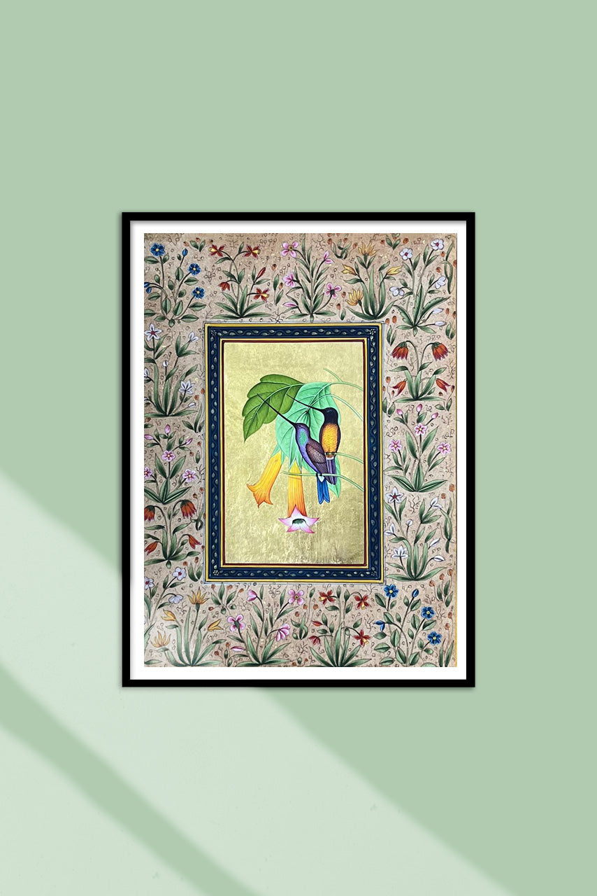 Shop Whispers Among Blossoms in Mughal Miniature by Mohan Prajapati
