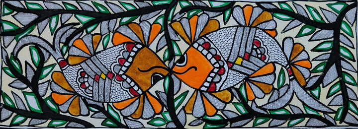 Fish In Madhubani by Ambika Devi Thumbnail