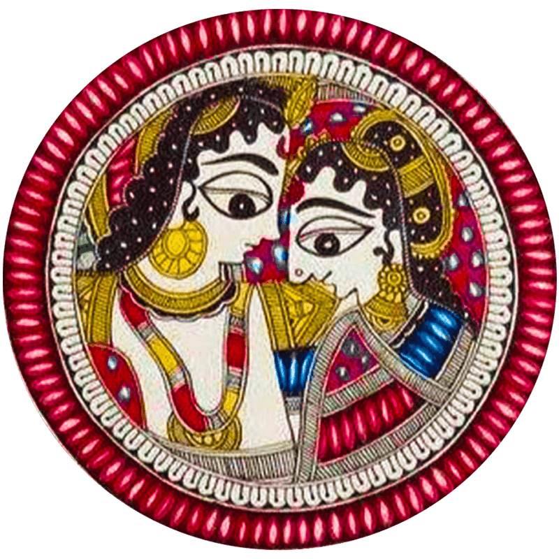 Couple Madhubani art Wall Plates Order Online