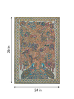 The Dance of Nature: Tree of life with Peacocks and Parrots in Kalamkari by Harinath N