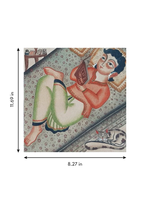The reader, Kalighat Art by Bapi Chitrakar
