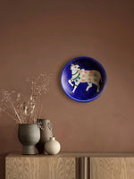 Fusion of ritual symbolism with artistic allure in Blue Pottery Plates by Vikram Singh Kharol for sale