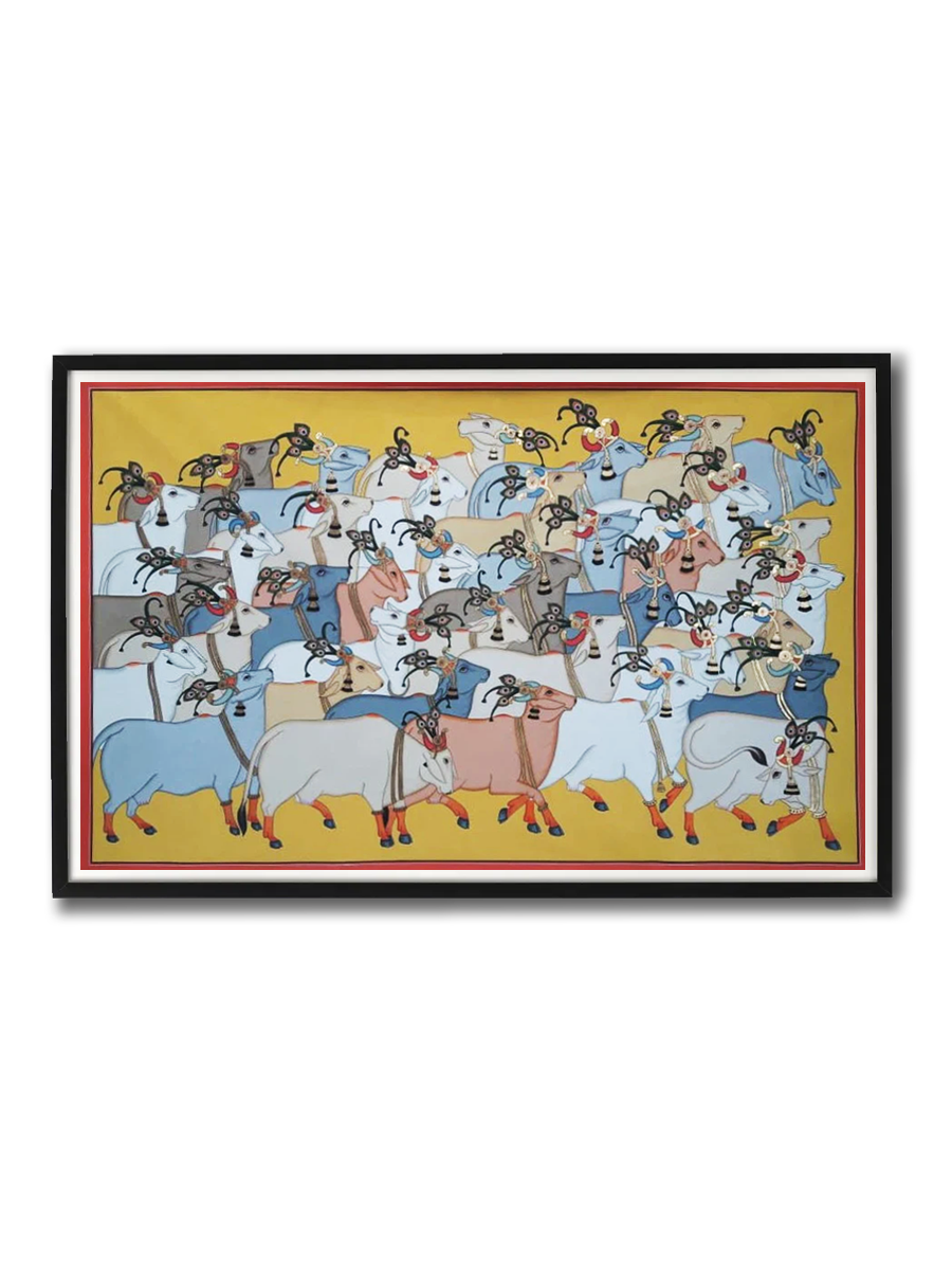 A Herd of Cows pichwai painting For sale