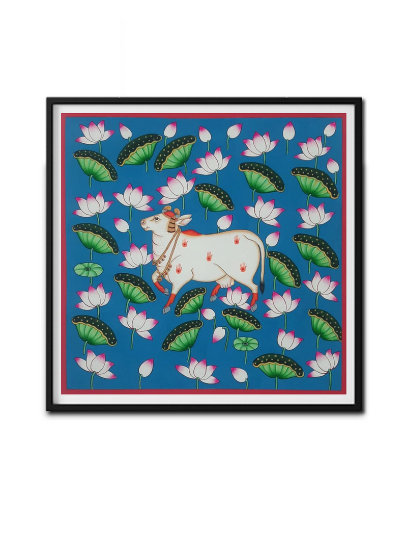 Buy Cow and a lotus pond Pichwai painting
