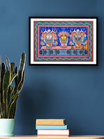 Shop Now  Vibrant Jaganath, Subhadra, and Balbhadra in Nagarguna Bhes Pattachitra Painting .